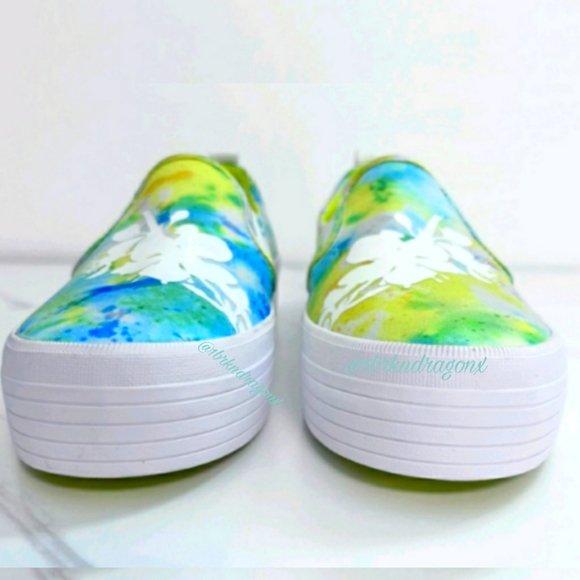Sperry Crest Tokyo Nights Floral Tie-Dye Platform Slip On NWT Limited Edition - Picture 13 of 16